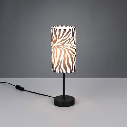 Reality Leuchten Tafellamp Zebara, zwart-wit, hoogte 37 cm, metaal