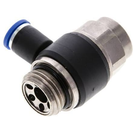 L-stuk Regelventiel 8 mm - G1/2'' Regeling-Uit Messing/Nylon Sleufschroef