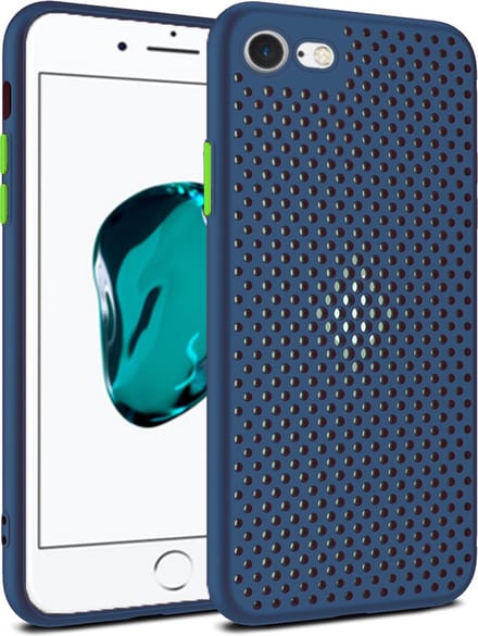 Smartphonica iPhone 7/8 Plus siliconen hoesje met gaatjes - Donkerblauw geschikt voor Apple iPhone 7 Plus;Apple iPhone 8 Plus