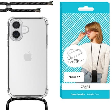 Zanaé - Backcover hoesje met koord - iPhone 17 - Transparant