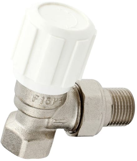 Radiatorconnect manuele radiatorkraan 1/2" x 1/2" haaks L.