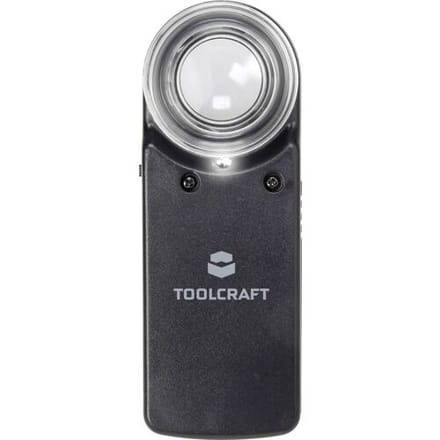 TOOLCRAFT 1303080 Vergrootglas Met LED-verlichting Vergrotingsfactor: 15 x Lensgrootte: (Ø) 20 mm