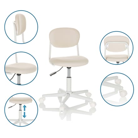 Kinder Bureaustoel / Bureaustoel KIDDY BASE I Stof beige hjh OFFICE