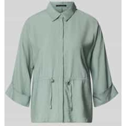 relaxed fit blouse van viscosemix met platte kraag