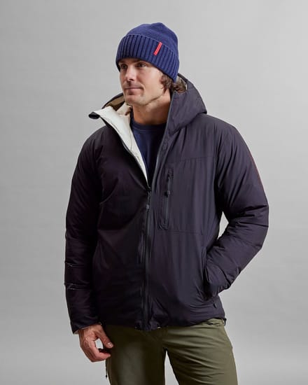 The Mountain Studio Gore tex windstopper reversible down hood jacket 1153 black onyx castle wall S