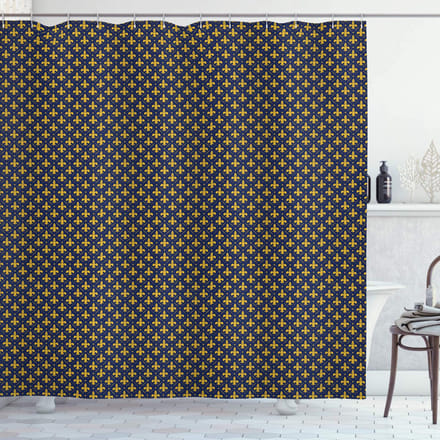 ABAKUHAUS douchegordijn – blauw/geel – 175×240 cm – polyester