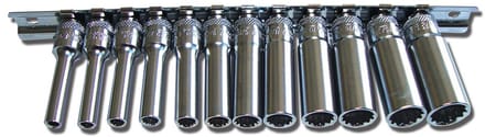 Honiton H2200 Serie - Lang Nasocket Set - 12 stuks - 1/4" - 12-kantig