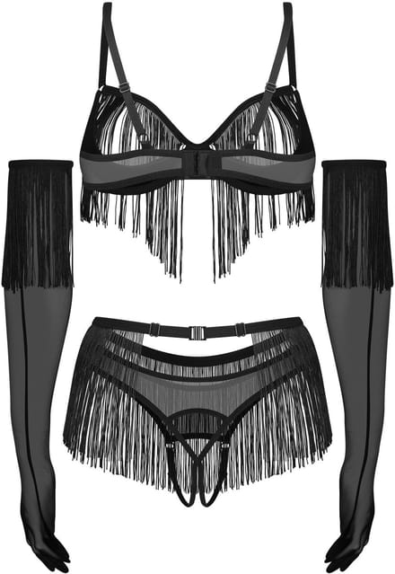 Obsessive - Rossay 4-delige Open Set - Zwart