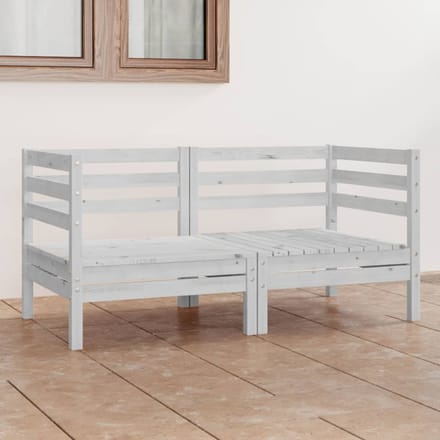 vidaXL - Tuinbank - 2-zits - massief - grenenhout - wit