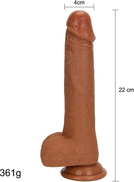 levensechte dubbel gelaagde dildo - realistisch- met zuignap - 22 cm