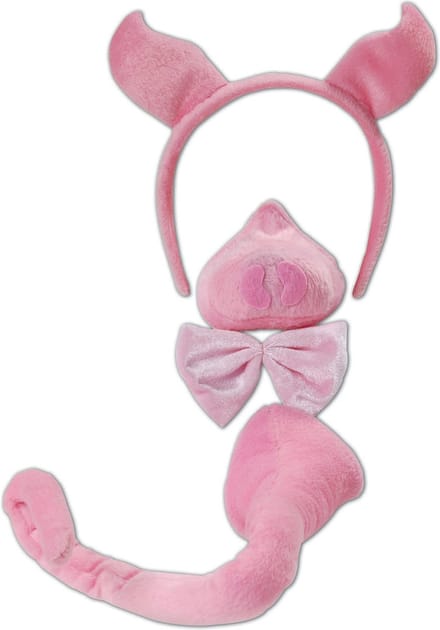 Varken verkleedset - met geluid - 4-delig - roze - pluche - verkleedkleding