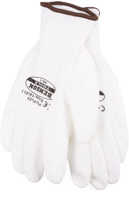 Benson Werkhandschoenen - PU Flex Nylon - Schilderen - Maat 10 (XL) - Wit