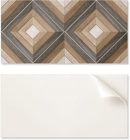 Zelfklevend vinylpaneel met print, 120x60 cm, geometrisch ruitpatroon.