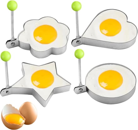 Eierring Set - Bakvormen Keuken - Perfect Ontbijt - Roestvrij Staal - 4 Stuks