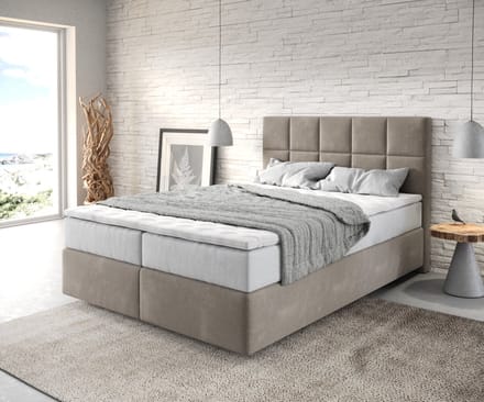 Boxspringbed Dream-Fine Microvezel Beige 140x200 cm met TFK Matras en Visco Topper