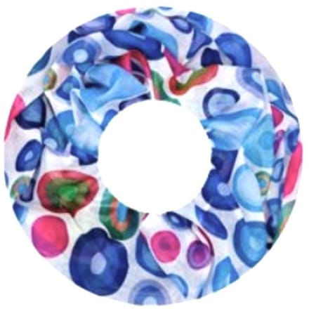 Dunne Colsjaal - Print - (23726#) - Blauw/Ecru