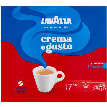 Gemalen koffie caffe' crema e gusto classico 2x250g - lavazza