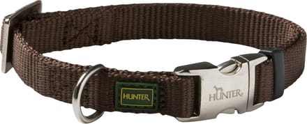 Hunter Vario Basic Alu-Strong Hondenhalsband - 45-65 cm - Nylon - Bruin