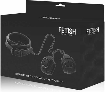 FETISH SUBMISSIVE BONDAGE | Fetish Submissive Collar And Wrist Cuffs Vegan Leather