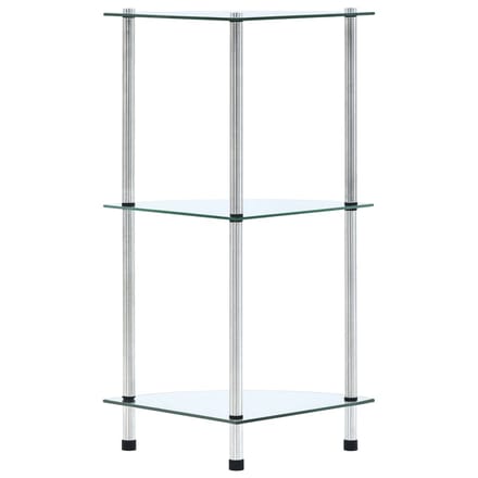 vidaXL - Kastje - 3-laags - 30x30x67 - cm - gehard - glas - transparant