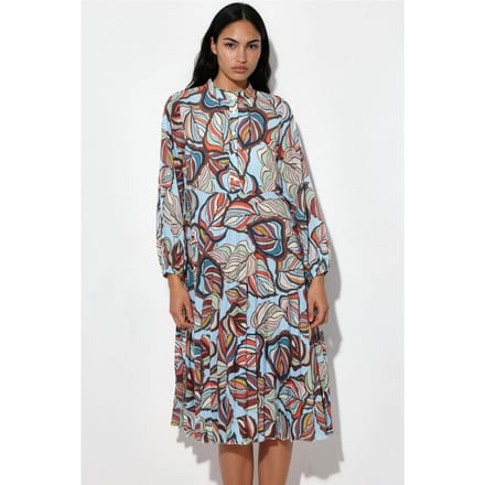 Bloemige Chiffon Jurk met Ceintuur tot de Midslijst