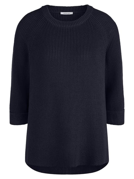 Lange trui 100% SUPIMA®-coton Van Peter Hahn blauw