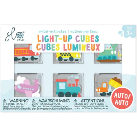 Glo Pals - light up cubes - Badspeelgoed - Sensory play - Auto - Voertuigen - 6 stuks