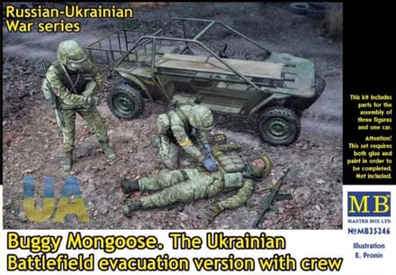 Master Box Modelbouwpakket Militaire voertuigen - 35246 Buggy Mongoose – De Oekraïense evacuatieversie met bemanning Plastic - 1:35 - Modelbouw