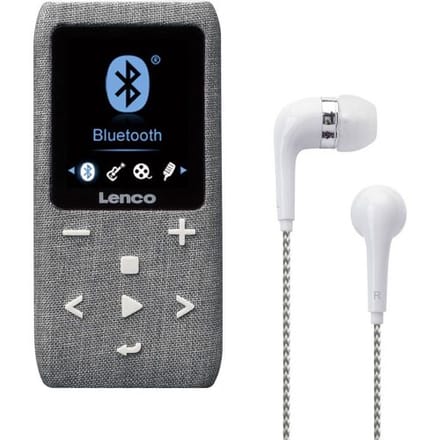 Lenco Xemio-861GY - MP3/MP4 Player with Bluetooth® 8GB Micro SD Card - Grey - 8 GB
