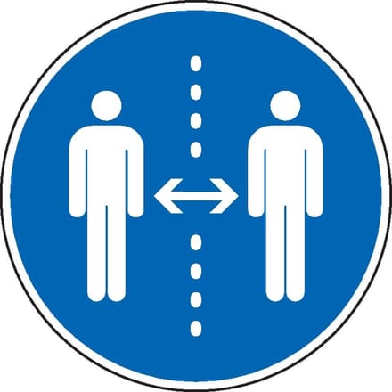 Afstand houden verplicht sticker 300 mm
