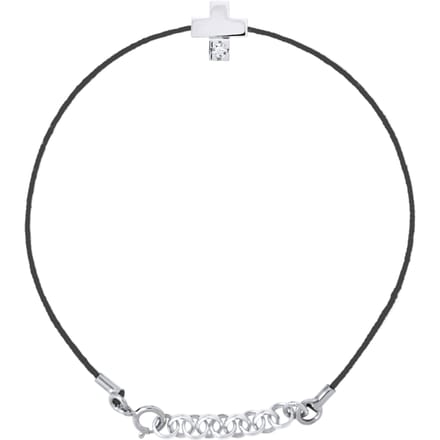 Diamond Bracelet CROSS 0,030 cts Nylon Black 925
