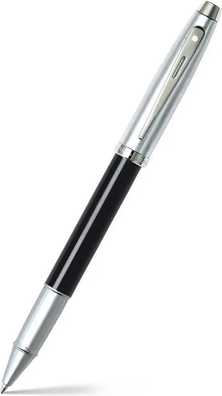 Sheaffer rollerball - 100 E9313 - Glossy black barrel brushed chrome cap nickel plated