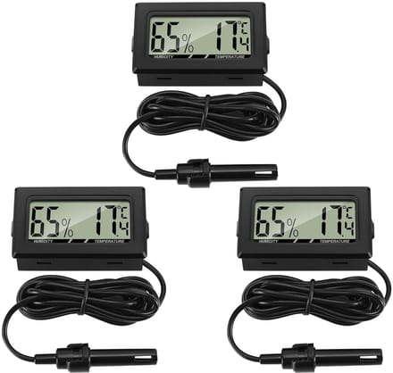 3 x mini LCD digitale thermometer hygrometer temperatuur luchtvochtigheid tester met externe sensor voor koelkast vriezer