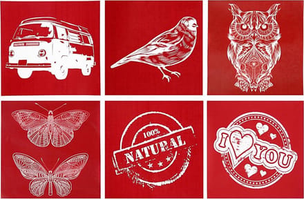 Screen Stencil Set 20x22cm 6 stuks