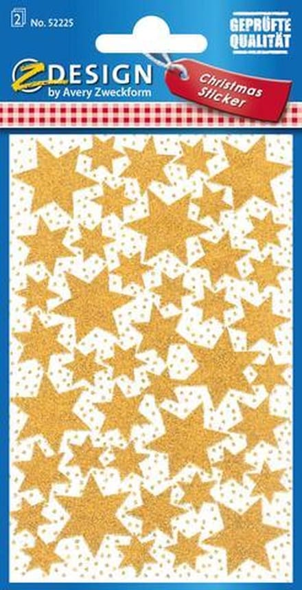 Avery etiket Z-design Christmas pakje a 2 vel gouden sterren