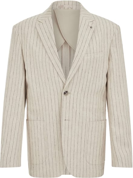 WE Fashion Heren regular fit blazer van linnenmix
