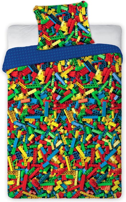Bricks Dekbedovertrek Colorful - Eenpersoons - 140 x 200 cm - Katoen