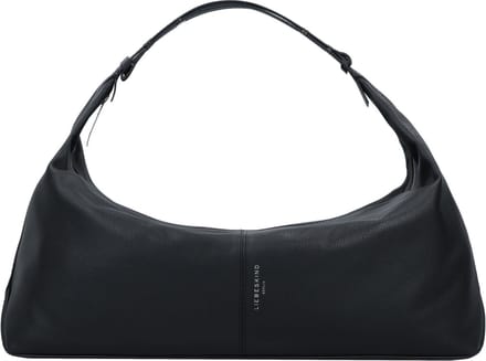 LIEBESKIND BERLIN Leren Schoudertas Paris 4 Small Pebble Hobo Bag Black Zwart