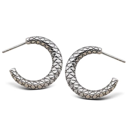 JWLS4U JE027S Oorringen Snake zilver.
