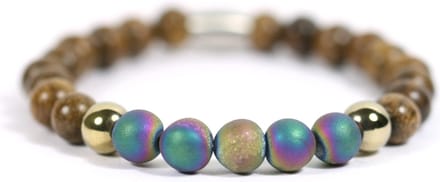 Heren armband robles hout - color agaat - IbizaMen - 21cm