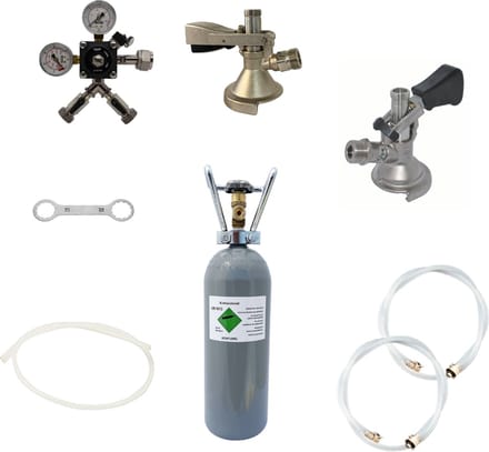 Accessoirepakket voor biertap 2-kraans - met 2x Fustkoppeling Type A, Type M