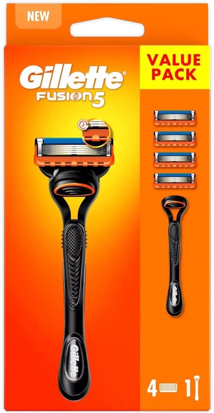 Rasoir à cartouches GILLETTE FUSION5 MANCHE + 4x lames de rechange originales
