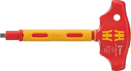 VDE Geïsoleerde T-Handgreep Schroevendraaier met Ratel voor 1/4" Dopsleutels