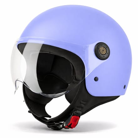 VINZ Duoro Jethelm - Paars - Scooterhelm Dames - Motorhelm Vrouw - ECE 22.06 - S