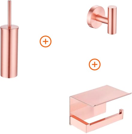 Toilet accessoires set Mat rose goud exclusief