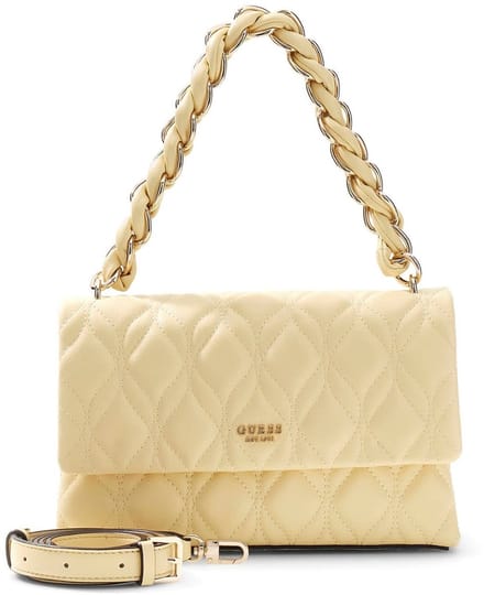 GUESS schoudertas Maxine Flap Crossbody Pale Yellow Lichtgeel