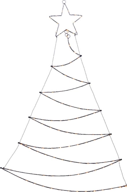 Metalen kerstboom zwart met 110 micro LED lampjes - 110CM
