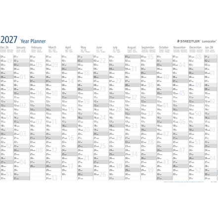Jaarplanner 2027 Staedtler Lumocolor 84x60cm oprolbaar