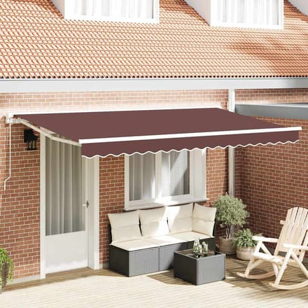 vidaXL - Zonnescherm - Frame - Bruin - 400 - x - 200 - cm - Polyester - met - PU-coating