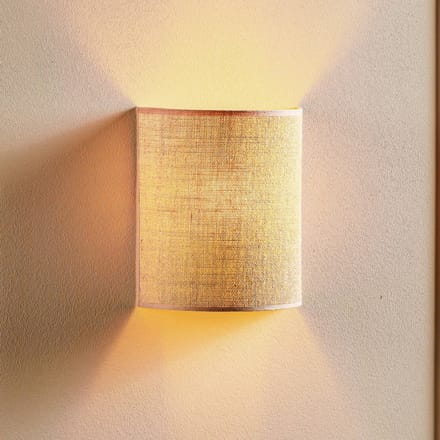 Euluna - Wandlamp - 1licht - Jute textiel - H: 24 cm - E27 - natuurlijk bruin